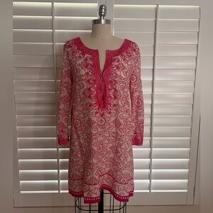 Calypso St. Barths long sleeve pink tunic top size small